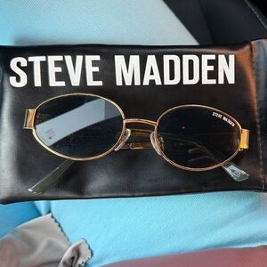 Steve Madden Gold Oval Sunglasses
